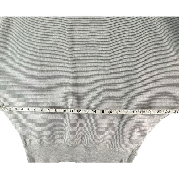 Lulus All Wrapped Up Sweater Womens M Gray Ribbed Knit Dolman Sleeve Cozy Top - Picture 6 of 13